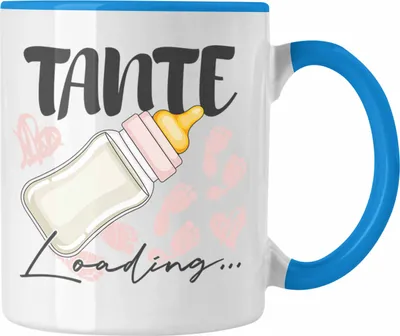 Produktbild von Trendation - Tante Loading Tasse Werdende Tante Schwangerschaft Ankündigung Schwester (Blau)