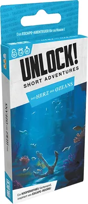 Produktbild von Asmodee, Unlock! Short Adventures – Das Herz des Ozeans, Space Cowboys, Familienspiel, 1-6 Spieler, 10+ Jahre, 40 Minuten, Deutsch