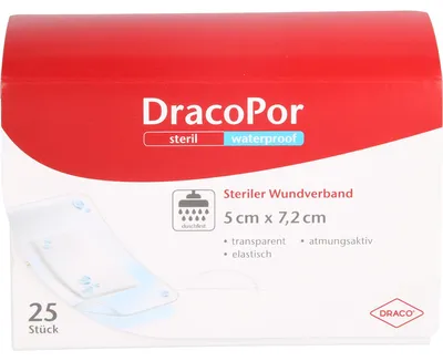 Produktbild von DracoPor Waterproof Wundverband steril 7,2 x 5 cm, 25 St. Wundauflagen