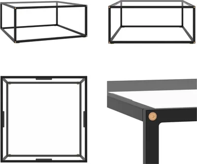 Obrázek produktu pro vidaXL Konferenční stolek černý s tvrzeným sklem 80x80x35 cm - Konferenční stolek - Konferenční stolky - Odkládací stolky - Odkládací stolky