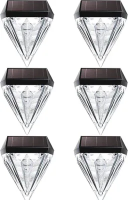 Immagine prodotto di Lampada solare - a forma di diamante - set da 6 pezzi - lampada da esterno - lampada da giardino - energia solare