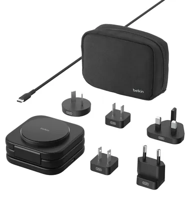 Produktbild von Belkin Boost Charge PRO Qi2 3in1 magn.Reiselade.+Tipps WIZ024hqBK