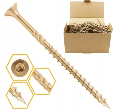 Produktbild von Azmet Holzbauschrauben 6x140 Kegelkopf Torx 100 Stück