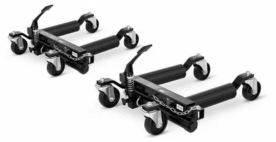 Image de Déplaceur hydraulique pour véhicules – Ensemble de 2 chariots de déplacement, capacité de charge de 680 kg