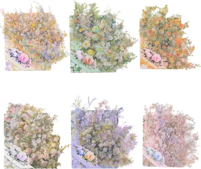 Produktbild von Blumenrand Sticker Set - 60 Stück PET Transparente Vintage Natur Sticker für Zeitschriften und Scrapbooks