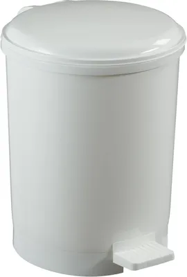 Image de Poubelle à pédale en plastique, 20 litres, blanche