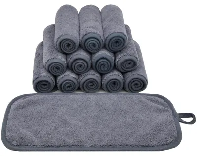 Produktbild von Abschminktücher Mikrofaser Grau 12 Stück 6 x 12 Zoll