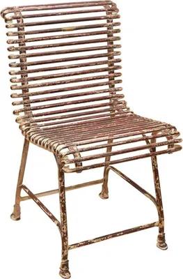 Produktbild von Casa Padrino Jugendstil Garten Stuhl Antik Rot / Creme 44 x 50 cm - Handgefertigter Schmiedeeisen Stuhl - Nostalgische Schmiedeeisen Garten & Terrassen Möbel