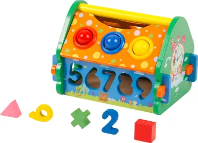 Zdjęcie produktu dla Zabawka drewniana dla dzieci Domek edukacyjno - manualny