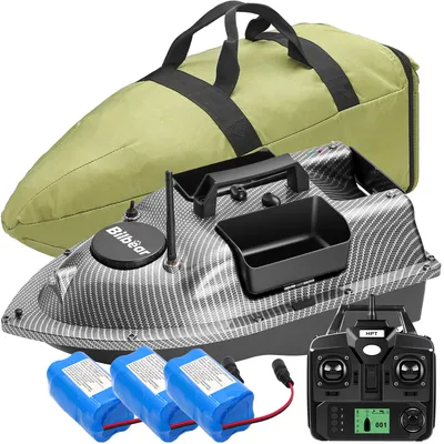 Produktbild von 500M GPS Köderboot Kabellos Angeln Futterboot mit 3 Klappen und GPS Karpfenangeln Haken Post Boot Fischfind Boot, 3 Bootsbatterie (5200mAh)