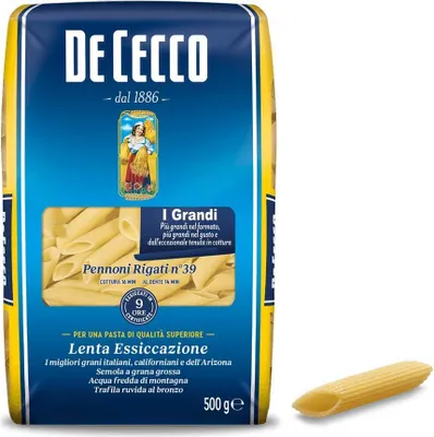 Produktbild von 20x De Cecco Pasta 100% Italienisch Pennoni Rigati n° 39 kurze Pasta 500g