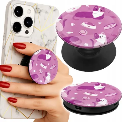 Image de Support pour téléphone portable Finger Popsocket Love Cat, Designs with Cats Cats