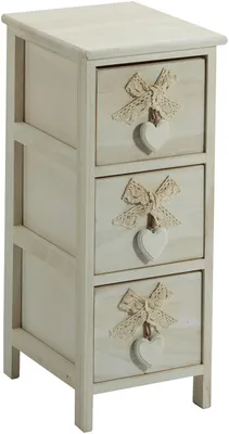 Immagine prodotto di Cassettiera 3 Cassetti 26x32x63 cm in Legno con Cuore