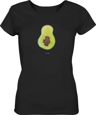 Produktbild von Mr. & Mrs. Panda Damen T-Shirt Avocado Kern Größe M - Schwarz - Geschenk, Basic, Oberteil, Baumwoll, glücklich, Pflanze, Kurzarmshirt, Shirt, Spruch Leben