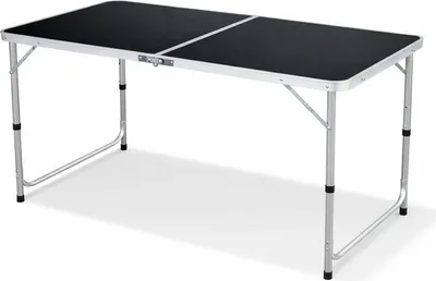 Produktbild von XXL Campingtisch schwarz klappbar Alu 120x60x58/70cm