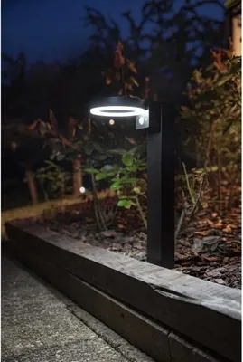 Obrázek produktu pro Solární lampa GALIX G4590B, 1000 lumenů, nerezová ocel, s pohybovým senzorem, výška 50 cm, možnost montáže na zeď