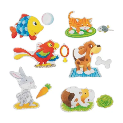 Produktbild von Goki-Puzzle-Set Haustiere - 24 Teile
