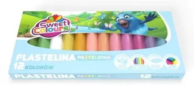 Obrázok produktu pre Štvorcová plastelína v pastelových farbách, 12 farieb – Sweet colours