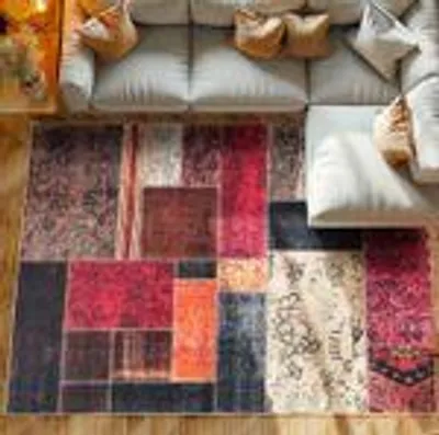 Produktbild von Kurzflor Teppiche Waschbar Teppiche Weicher Rutschfest Teppich Wohnzimmer Größe: 160 cm x 230 cm , Farbe : Multicolor
