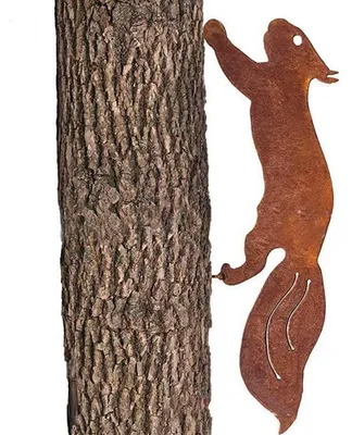 Eichhörnchen-Gartendekoration aus Eisen, rostbraun, 30 cm