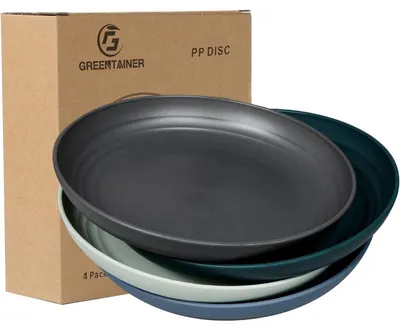 Produktbild von Speiseteller 4er Set 22,3 cm unzerbrechlich PP Mikrowellen- & Spülmaschinenfest für Camping & Outdoor