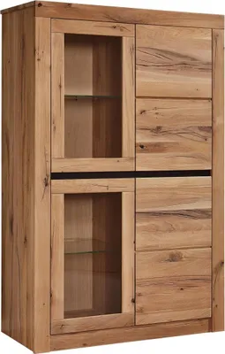 Image de MASSIVMOEBEL24 | Vitrine 95x42 Chênes sauvage et lombard huilé Bois naturel MONTREUX #102