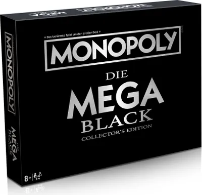 Produktbild von Winning Moves Monopoly Mega Black Edition, Brettspiel, Gesellschaftsspiel, Familienspiel, 46226