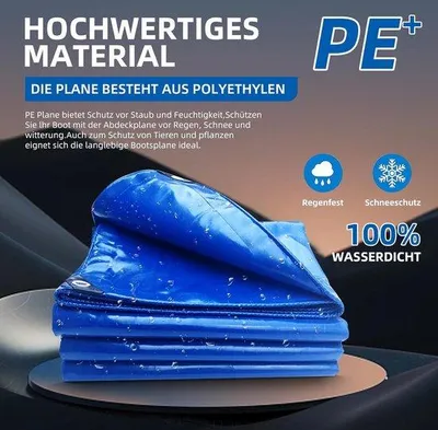 Produktbild von Famanu Abdeckplane 120 g/m² - Wasserdicht, UV-beständig, vielseitig einsetzbar