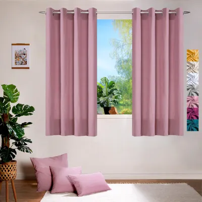 Produktbild von heimtexland ® Deko Vorhang Baumwolle Dekoschal Blickdicht Einfarbig Ösenschal Gardine Typ849 Rosé HxB 160x140 cm
