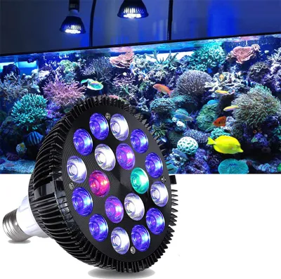 Produktbild von 15W LED Aquarium Beleuchtung E27 Lampe Vollspektrum Pflanzenlicht für Aquarienpflanzen Wachstum