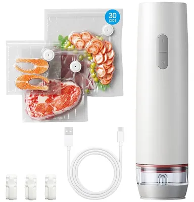Produktbild von Vakuumiergerät Handvakuumierer Lebensmittel Vakuumierer - Tragbar - 30 wiederverwendbare Beutel - Mini