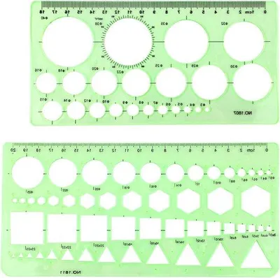 Produktbild von Famanu Schablonenset Geometrische Zeichnungen - Kreisschablonen und Geometrische Lineale
