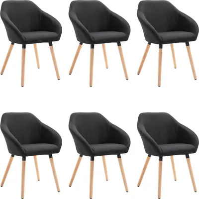 Produktbild von vidaXL Esszimmerstühle 6 Stk. Schwarz Stoff