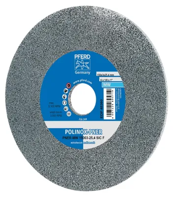 Produktbild von PFERD PNER-MW 15003-25,4 SiC F, Stahl, Nicht-eisenhaltiges Metall, Bronze, Edelstahl, Kunststoff, Aluminium, Kupfer, PFERD, 2,54 cm, 15 cm, 5100 RPM, 5 Stück(e)