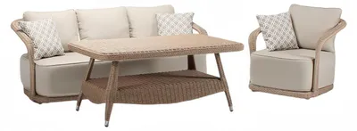 Produktbild von Rattanmöbel Garnitur Balkonmöbel Loungemöbel Terrassenmöbel Gartenlounge 3tlg