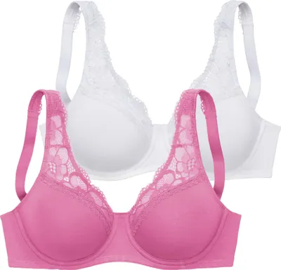 Produktbild von PETITE FLEUR Minimizer-BH pink+weiß Größe 80 Cup F