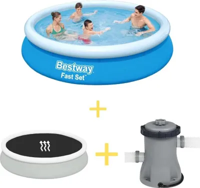 Produktbild von Bestway Pool - Fast Set - 366 x 76 cm - Inklusive Solarzei & Filterpumpe