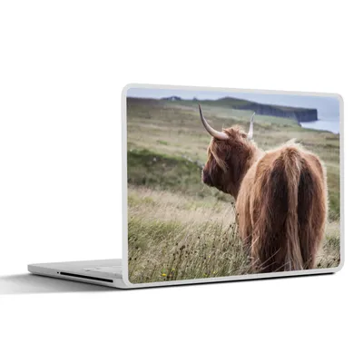 Produktbild von MuchoWow® Laptop Aufkleber Sticker Cover Schottische Highlander - Natur - Meer 40x30 cm - Laptop Dekoration - Selbstklebend