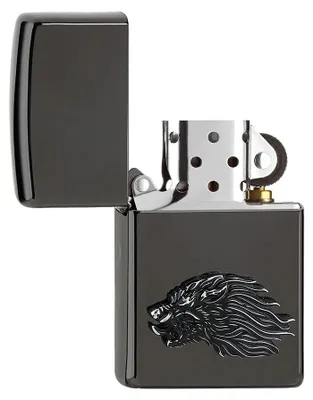 Produktbild von Zippo Feuerzeug Ebony Emblem Werwolf Sturmfeuerzeug Benzin High Polish Black Metall
