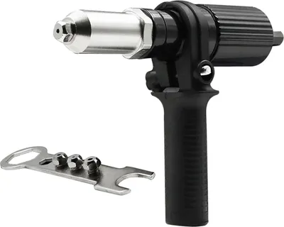 Image de Adaptateur pour pistolet à riveter, embout pour perceuse à riveter, kit d'outils électriques pour rivets (3/32'', 1/8'', 5/32'', 3/16'') et écrous