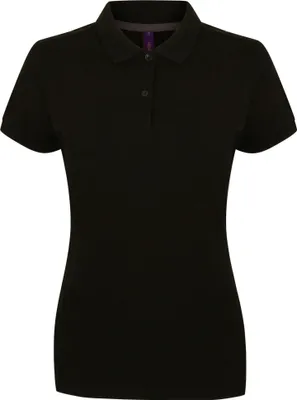 Produktbild von Henbury Damen Mikro-Fine Kurzarm Polo Shirt RW5421 (2XS) (Schwarz)