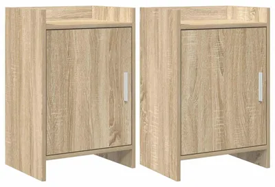 Immagine prodotto di Due comodini in legno effetto rovere Sonoma, dimensioni 40 x 30 x 60 cm