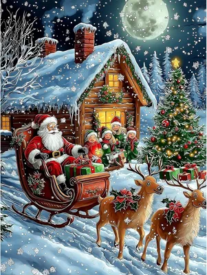 Imagen del producto de Kit de pintura con diamantes, tema navideño, 30x40 cm, para adultos, ideal para hacer tú mismo