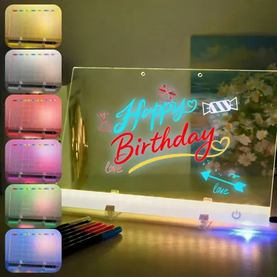 Obrázek produktu pro Dobíjecí LED tabule - Kreslící tabule 35 x 25 cm s 10 světelnými režimy