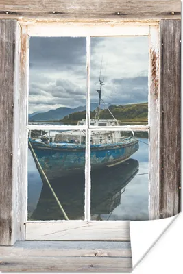 Produktbild von MuchoWow® Poster Transparent - Boot - Holz 120x180 cm - Kunstposter