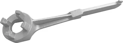 Imagen del producto de Llave para tapones de bidones de aluminio, llave resistente para abrir tapones de bidones de 10, 15, 20, 30 y 55 galones, compatible con tapas de 2 pulgadas y 3/4 de pulgada