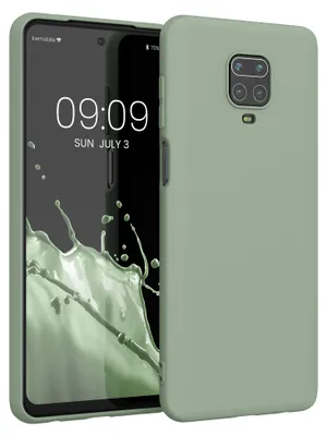 Produktbild von kwmobile Handyhülle für Xiaomi Redmi Note 9S / 9 Pro / 9 Pro Max Hülle - TPU Case - Kabelloses Laden - Schutzhülle Cover in Graugrün