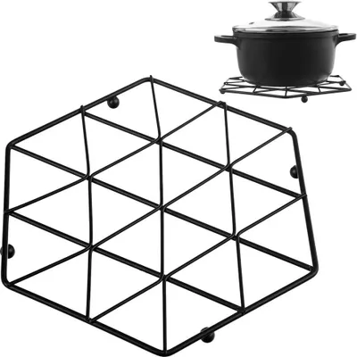 Produktbild von Orion Topfuntersetzer Topfständer Topfgitter für heißes Geschirr aus Metall schwarz 22,5x22,5 cm