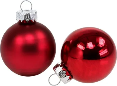 Produktbild von Rote Weihnachtskugeln Ø4cm Glanz Matt Glas 24 Stück Christbaumschmuck Dekoration