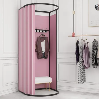 Productafbeelding van Paskamer - Mobiele Kleedkamer - Privacy Creëren - Verduisterend Gordijn - 200x85x80 cm - Roze